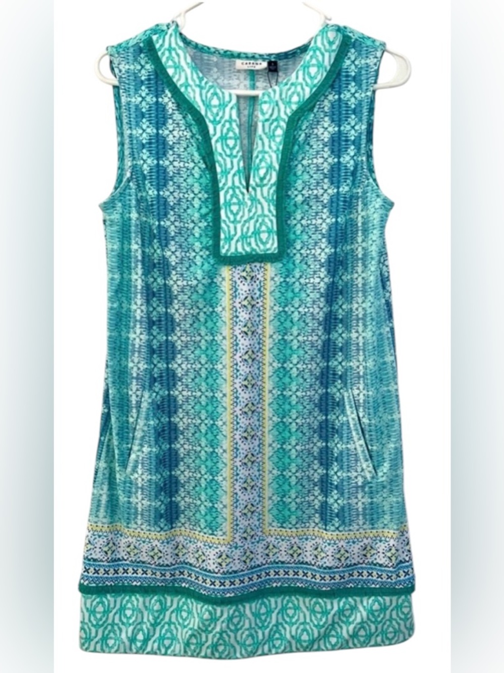 Cabana Life Teal & Aqua Printed Midi Dress